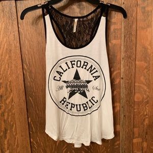 Ocasion California Republic All Star Racerback lace tank top medium M